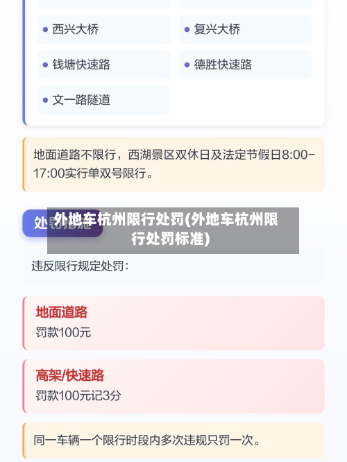 外地车杭州限行处罚(外地车杭州限行处罚标准)-第1张图片