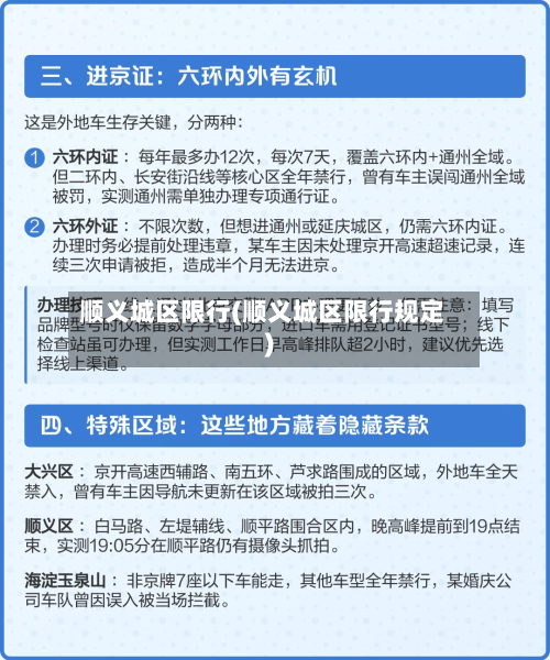 顺义城区限行(顺义城区限行规定)-第1张图片