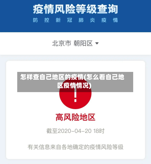 怎样查自己地区的疫情(怎么看自己地区疫情情况)-第1张图片