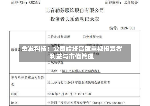 金发科技:公司始终高度重视投资者利益与市值管理-第1张图片