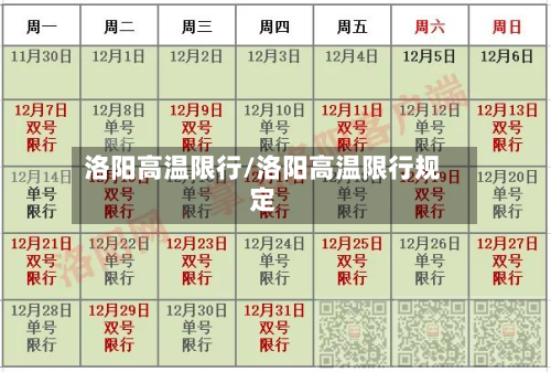 洛阳高温限行/洛阳高温限行规定-第1张图片