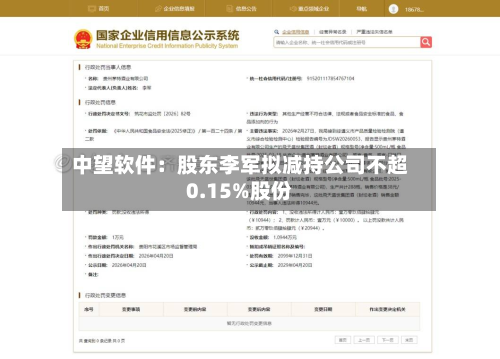 中望软件:股东李军拟减持公司不超0.15%股份-第1张图片