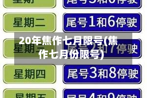 20年焦作七月限号(焦作七月份限号)-第1张图片
