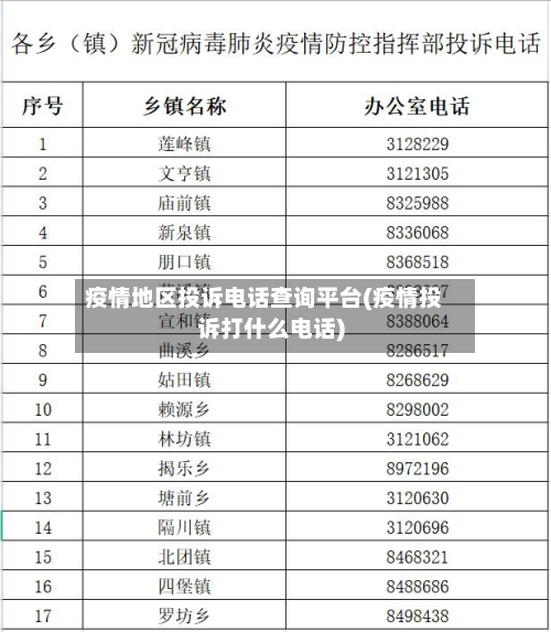疫情地区投诉电话查询平台(疫情投诉打什么电话)-第1张图片