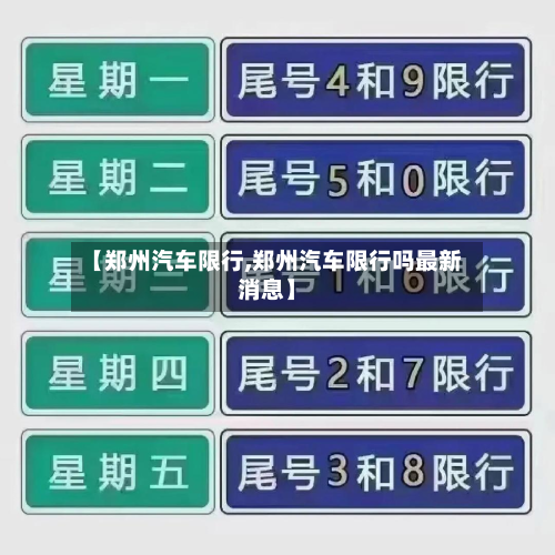 【郑州汽车限行,郑州汽车限行吗最新消息】-第1张图片