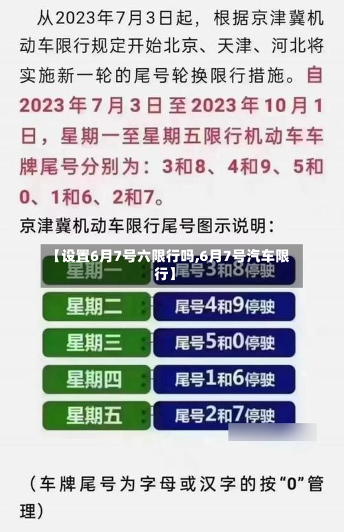 【设置6月7号六限行吗,6月7号汽车限行】-第1张图片