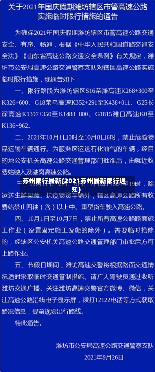 苏州限行最新(2021苏州最新限行通知)-第1张图片