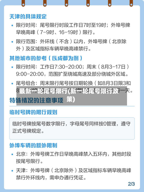 最新一轮尾号限行(新一轮尾号限行政策)-第1张图片
