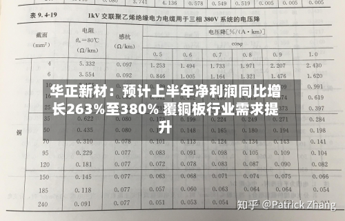 华正新材:预计上半年净利润同比增长263%至380% 覆铜板行业需求提升-第3张图片
