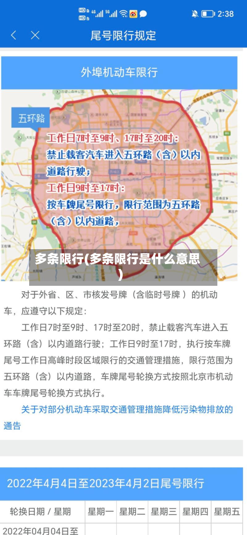 多条限行(多条限行是什么意思)-第1张图片