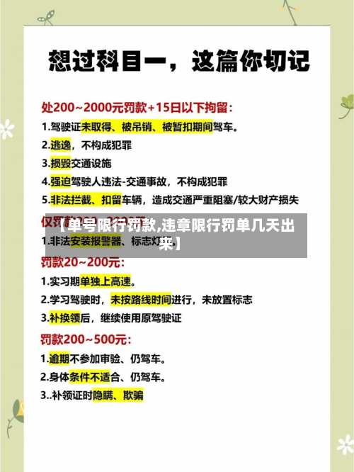 【单号限行罚款,违章限行罚单几天出来】-第1张图片