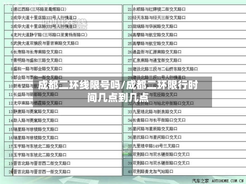 成都二环线限号吗/成都二环限行时间几点到几点-第1张图片