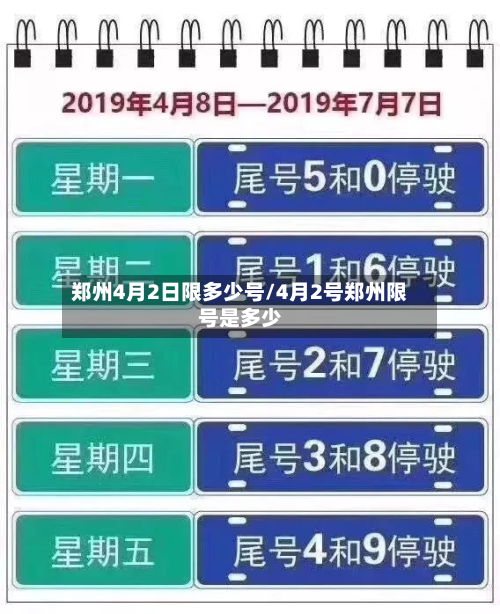 郑州4月2日限多少号/4月2号郑州限号是多少-第1张图片