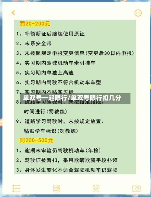 单双号一起限行/单双号限行扣几分-第1张图片