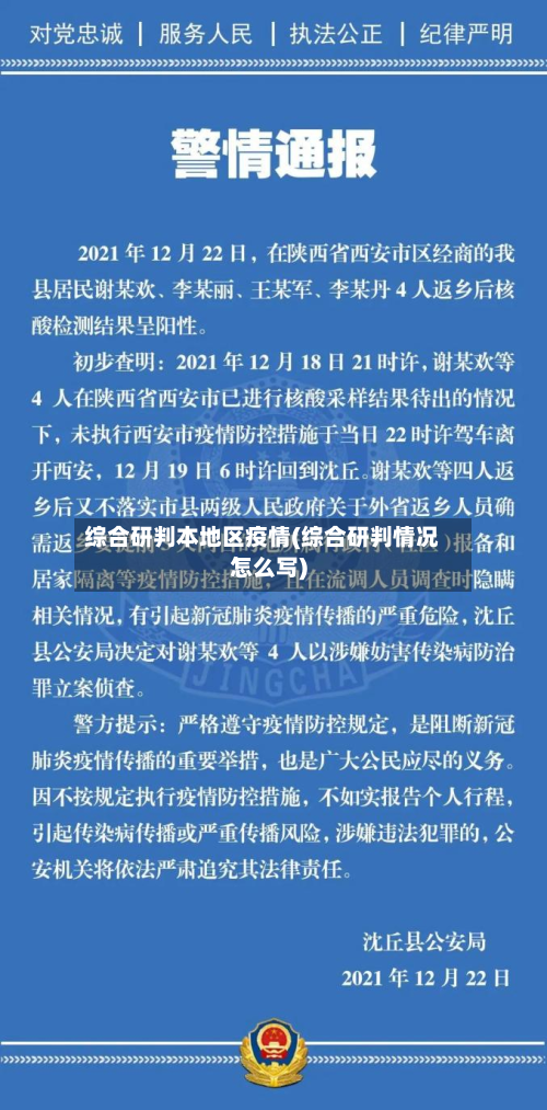 综合研判本地区疫情(综合研判情况怎么写)-第1张图片