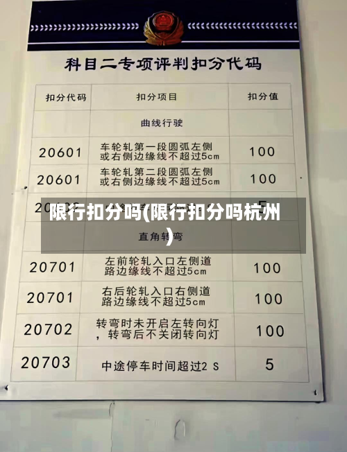 限行扣分吗(限行扣分吗杭州)-第1张图片