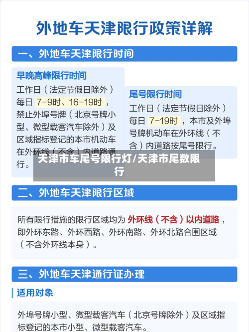 天津市车尾号限行灯/天津市尾数限行-第1张图片