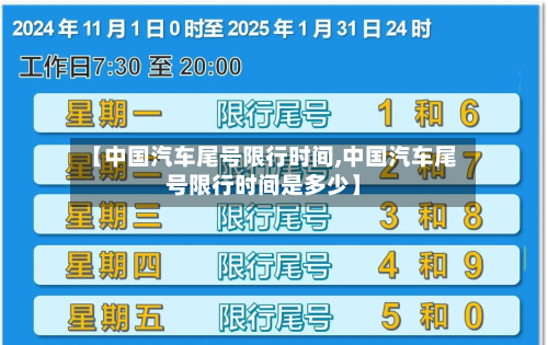 【中国汽车尾号限行时间,中国汽车尾号限行时间是多少】-第1张图片