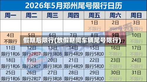 假期后限行(放假期间车辆尾号限行)-第1张图片