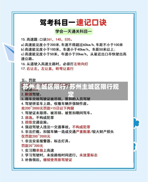 苏州主城区限行/苏州主城区限行规定-第1张图片