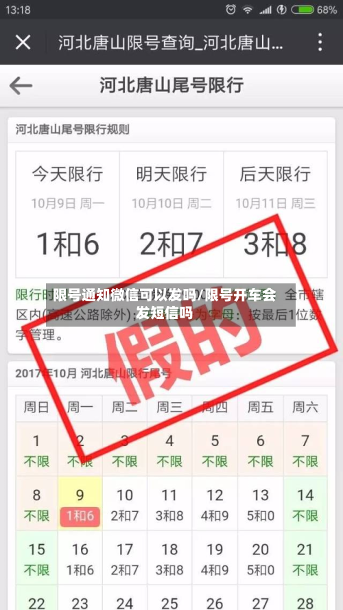 限号通知微信可以发吗/限号开车会发短信吗-第1张图片