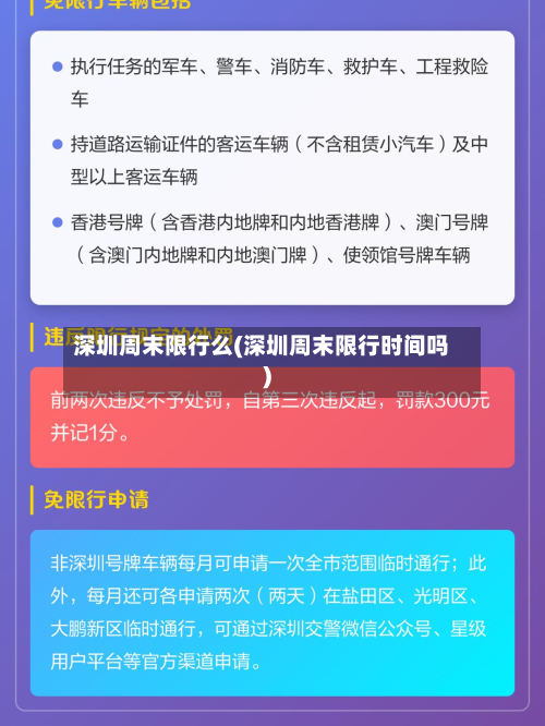 深圳周末限行么(深圳周末限行时间吗)-第1张图片
