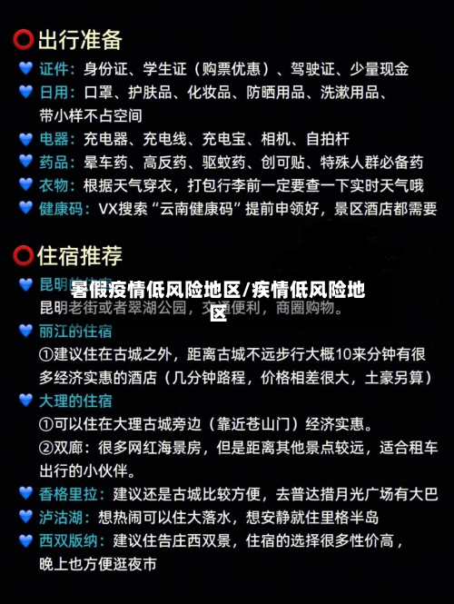 暑假疫情低风险地区/疾情低风险地区-第1张图片