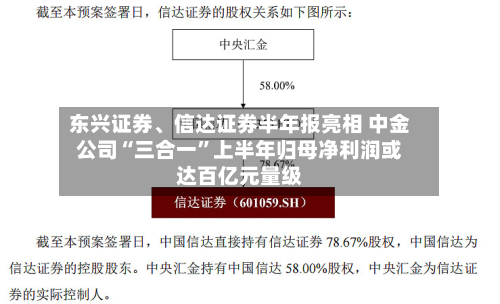 东兴证券、信达证券半年报亮相 中金公司“三合一	”上半年归母净利润或达百亿元量级-第2张图片