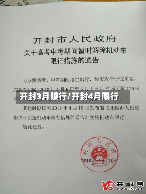 开封3月限行/开封4月限行-第1张图片