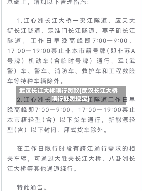 武汉长江大桥限行罚款(武汉长江大桥限行处罚规定)-第1张图片
