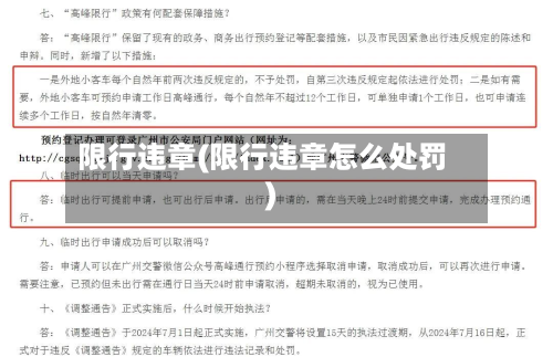 限行违章(限行违章怎么处罚)-第1张图片