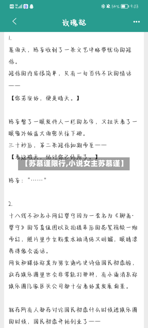 【苏慕谨限行,小说女主苏慕谨】-第1张图片