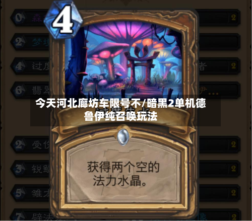今天河北廊坊车限号不/暗黑2单机德鲁伊纯召唤玩法-第1张图片