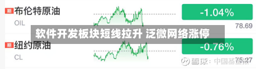 软件开发板块短线拉升 泛微 *** 涨停