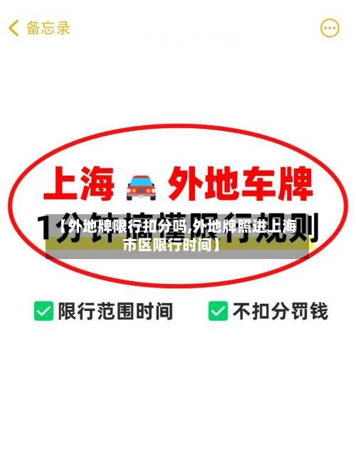 【外地牌限行扣分吗,外地牌照进上海市区限行时间】-第1张图片