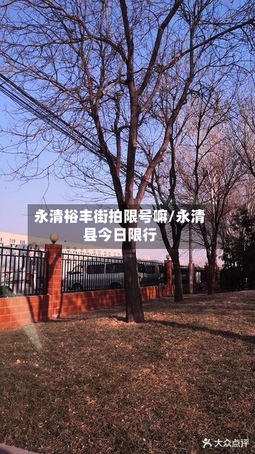 永清裕丰街拍限号嘛/永清县今日限行-第1张图片