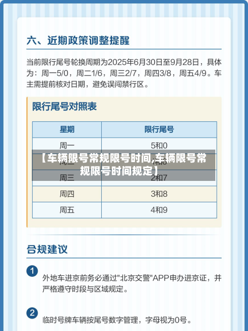 【车辆限号常规限号时间,车辆限号常规限号时间规定】-第1张图片