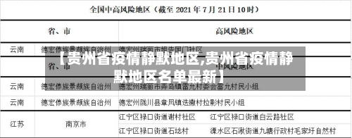 【贵州省疫情静默地区,贵州省疫情静默地区名单最新】-第1张图片