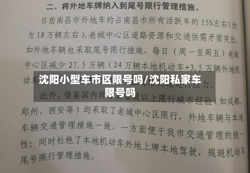 沈阳小型车市区限号吗/沈阳私家车限号吗-第1张图片