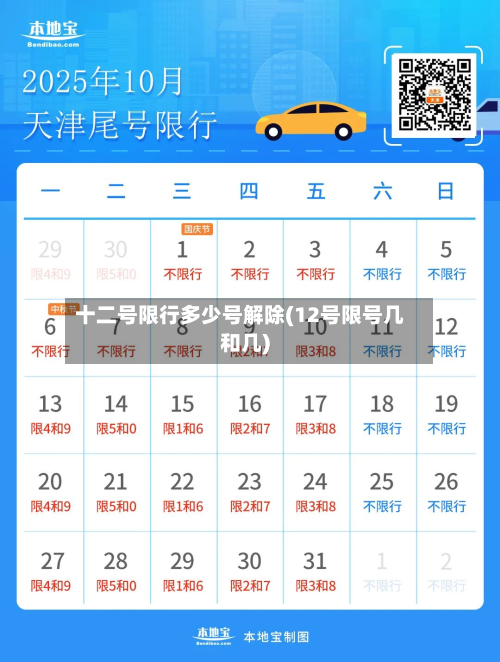 十二号限行多少号解除(12号限号几和几)-第1张图片