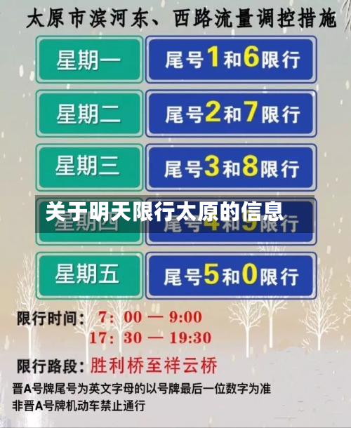 关于明天限行太原的信息-第1张图片