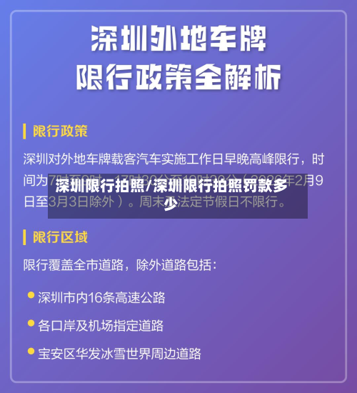 深圳限行拍照/深圳限行拍照罚款多少-第1张图片
