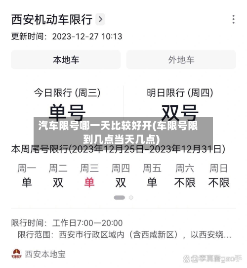 汽车限号哪一天比较好开(车限号限到几点当天几点)-第1张图片