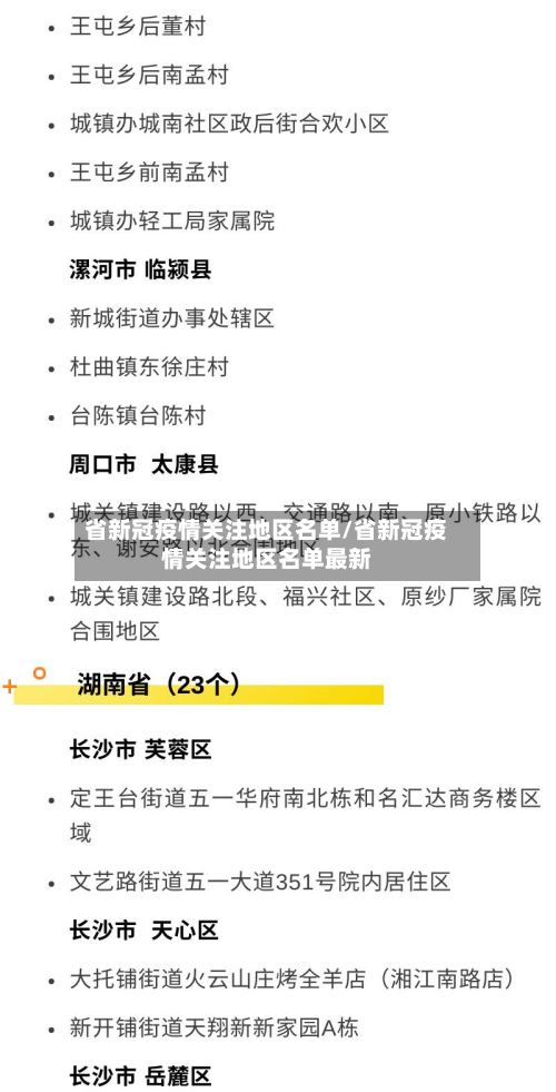 省新冠疫情关注地区名单/省新冠疫情关注地区名单最新-第1张图片