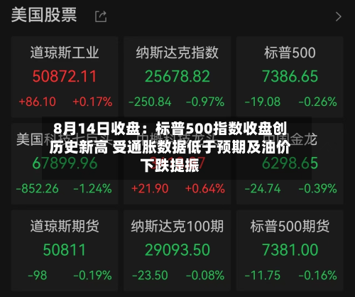 8月14日收盘:标普500指数收盘创历史新高 受通胀数据低于预期及油价下跌提振-第1张图片