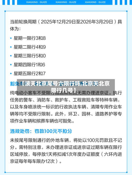 【波天北京尾号六限行吗,北京天北京限行几号】-第1张图片