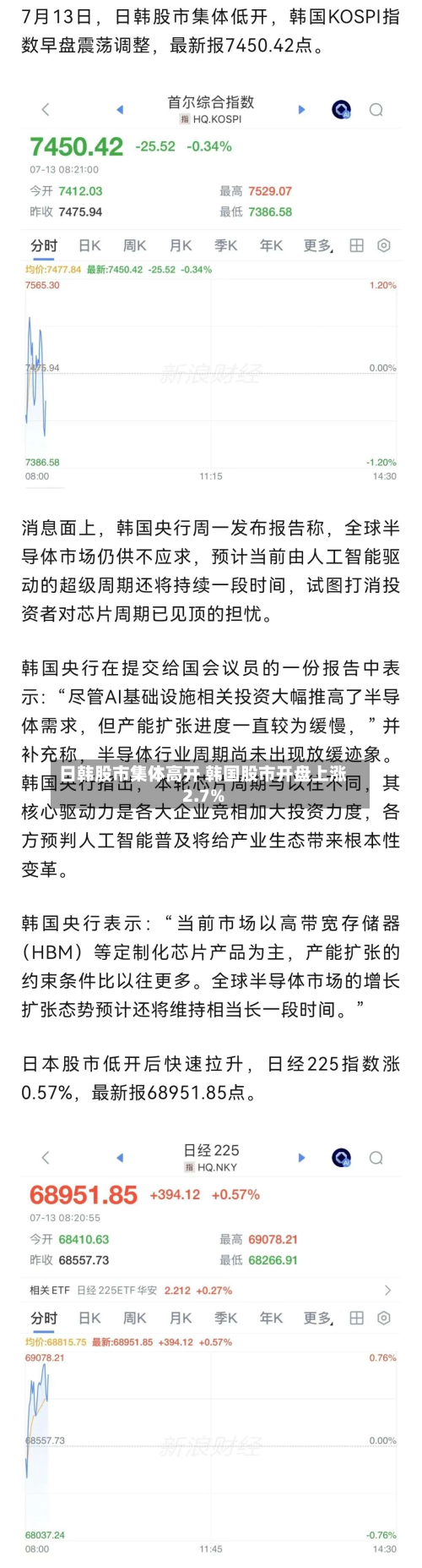 日韩股市集体高开 韩国股市开盘上涨2.7%-第1张图片