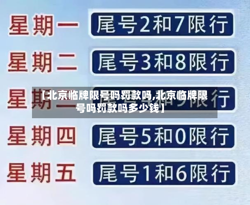 【北京临牌限号吗罚款吗,北京临牌限号吗罚款吗多少钱】-第1张图片