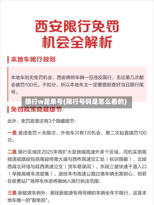 限行w是单号(限行号码是怎么看的)-第1张图片