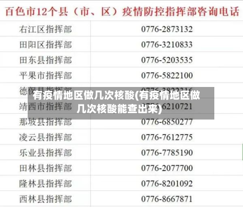 有疫情地区做几次核酸(有疫情地区做几次核酸能查出来)-第1张图片